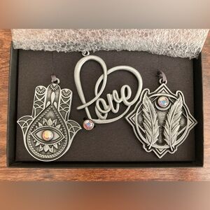 Alex and Ani shine bright holiday Christmas ornaments set of 3